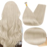 Full Shine Blonde I Tip Hair Extensions Human Hair 16 Inch Keratin Itip Human Hair Extensions Color 60 Platinum Blonde Pre Bonded Extensions 40 Grams Remy Hair