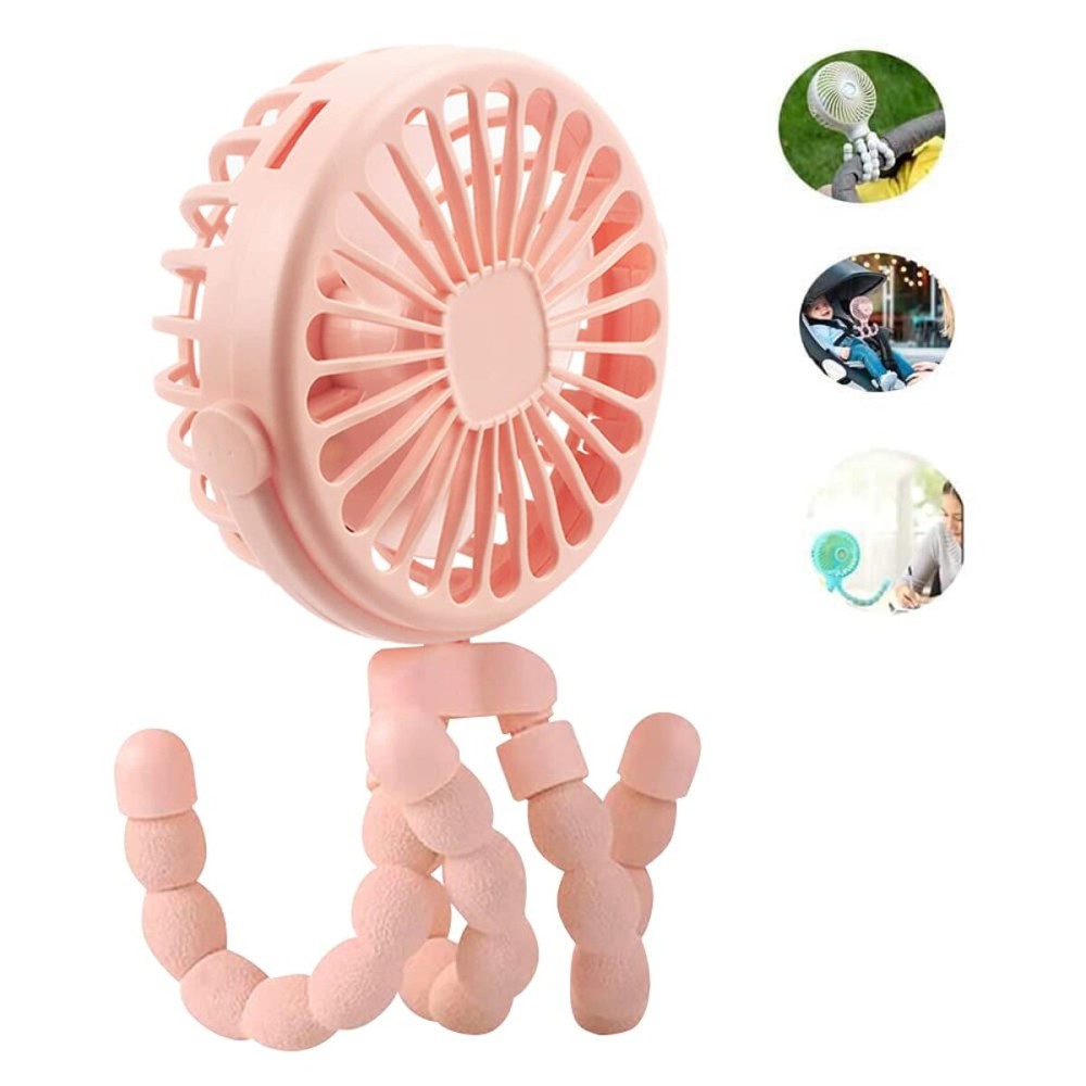 Keweis Stroller Fan - Mini Handheld Octopus With Flexible Tripod for Car Seat, Student Bed, Bike - USB Rechargeable, Desk Fan for Office, Baby Room or Outdoor