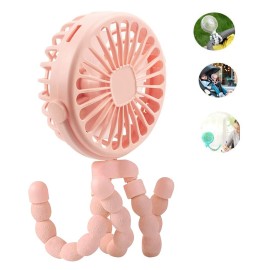 Keweis Stroller Fan - Mini Handheld Octopus With Flexible Tripod for Car Seat, Student Bed, Bike - USB Rechargeable, Desk Fan for Office, Baby Room or Outdoor