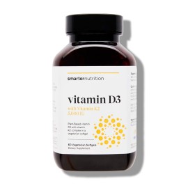 SMARTERNUTRITION Vegan Vitamin D3 5000 IU + Natural Vitamin K2 1100 mcg in Organic Coconut & Olive Oil - D3 K2 Supplement for Immune & Bone Support - 60 Softgels[30 Day Supply]