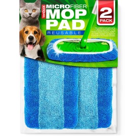 VanDuck Reusable Pet Heavy Duty Mop Pads Compatible with Swiffer Sweeper (2-Pack) - Washable Microfiber Mop Pads for Wet & Dry Use - All Purpose Floor Mopping and Cleaning Product