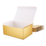 MALICPLUS 10 Gift Boxes 9.5x6.5x4 Inches Gift Boxes with Lids Boxes for Christmas or Gifts Bridesmaid Proposal Boxes, Gold Gift Box Bulk for Light Weight Gifts, Crafting