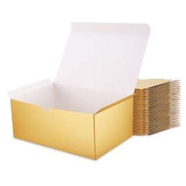 MALICPLUS 30 Gift Boxes 9.5x6.5x4 Inches Gift Boxes with Lids Boxes for Christmas or Gifts Bridesmaid Proposal Box, Gold Gift Box Bulk for Light Weight Gifts, Crafting