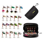 KINGFOREST 20-Piece Spinnerbait Fishing Lures Kit - Hard Metal Bass Trout Salmon Walleye Lures with Tackle Box | Freshwater & Saltwater Fishing Bait