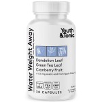 Youth & Tonic Water Weight Away - Herbal Diuretic Pills for Water Retention, Swelling & Belly Bloating Support - Supports Fluid Balance with Potassium & Vitamin B6 - 30 Capsules for Women & Men