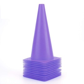 12 Inch 12 Pack Purple Traffic Training Cones, Plastic Safety Parking Cones, Agility Field Marker Cones for Soccer Basketball Football Drills Training, Outdoor Sport Activity & Festive Events