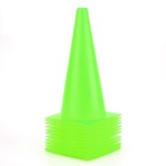 Fragraim 12 Inch 12 Pack Green Traffic Training Cones, Plastic Safety Parking Cones, Agility Field Marker Cones for Soccer Basketball Football Drills Training, Outdoor Sport Activity & Festive Events