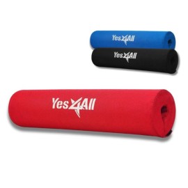 Yes4All Barbell Foam Nylon Bar Pad - 16 Inch Pad for Squats, Lunges & Hip Thrust (Nylon - Red)