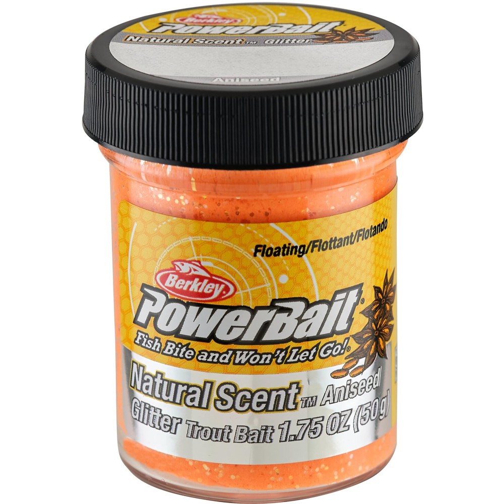 Berkley PowerBait Trout Dough Bait (All Models, Colors, & Scents), Fluorescent Orange - Aniseed Scent