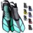 CAPAS Snorkel Fins, Swim Fins Travel Size Short Adjustable for Snorkeling Diving Adult Men Women Kids Open Heel Swimming Flippers