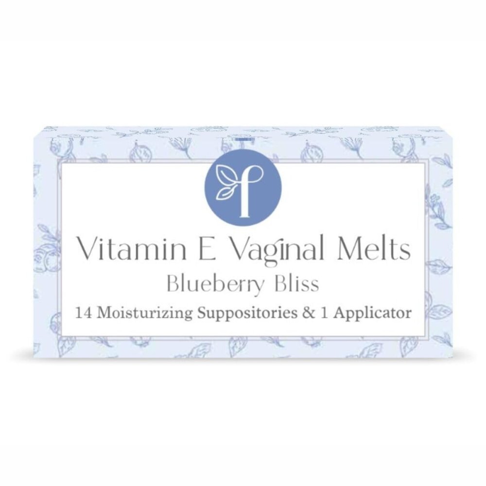Femallay Organic Vaginal Melts - Blueberry - 100% Natural Relief for Dryness, Odor & Daily Feminine Discomfort - 14 Count + Applicator