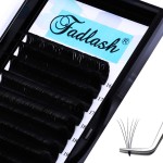Volume Lash Extensions 0.07 D Curl 16-22mm Mixed Tray Easy Fanning Volume Lashes Matte Black Self Fan Eyelash Extension Supplies (0.07-D, 16-22mm Mix)