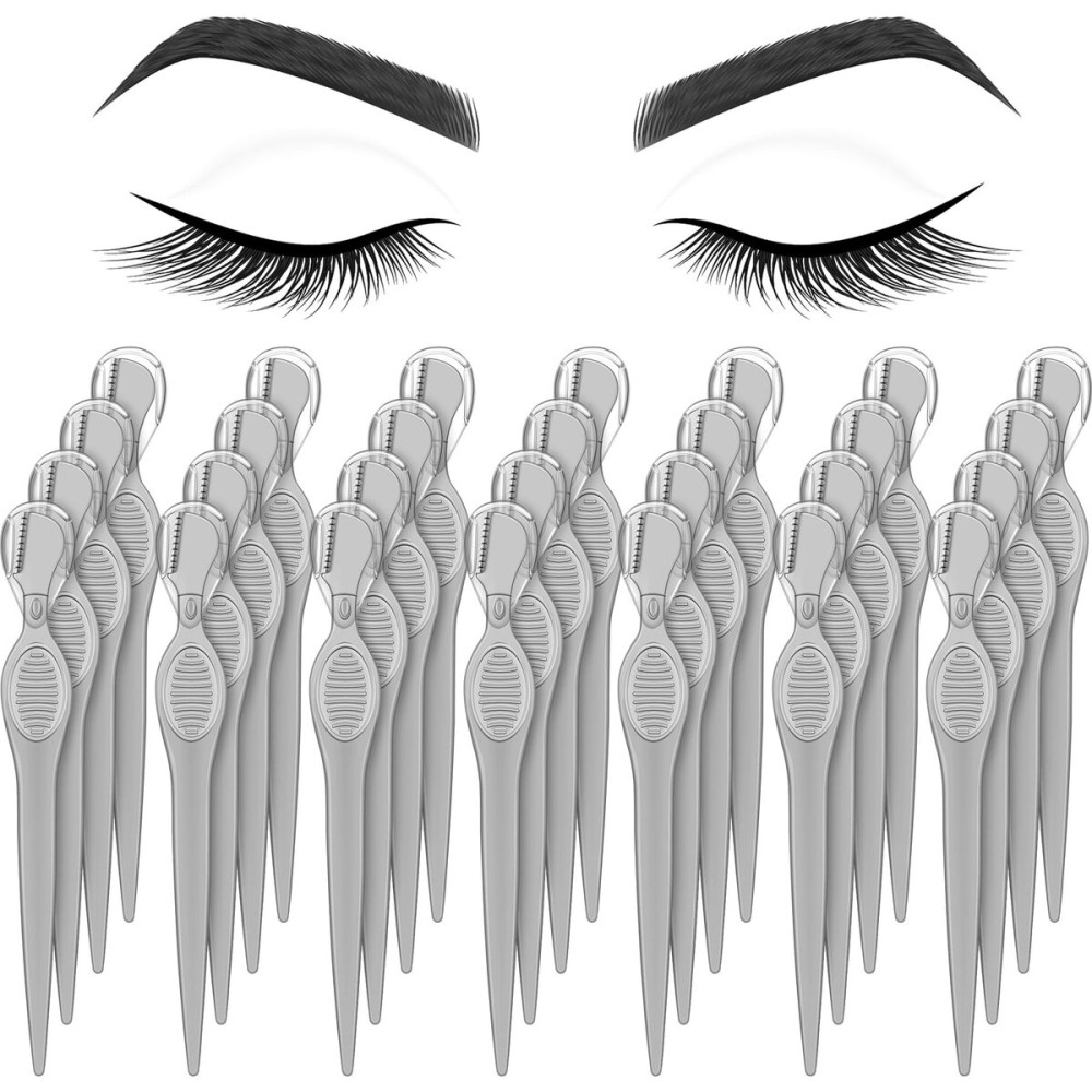 Mudder 28 Pcs Eyebrow Razor Knife Shaver Trimmer Shaver Multipurpose Exfoliating Tool Facial Hair Removal for Women Valentine Gift Giving(Gray)