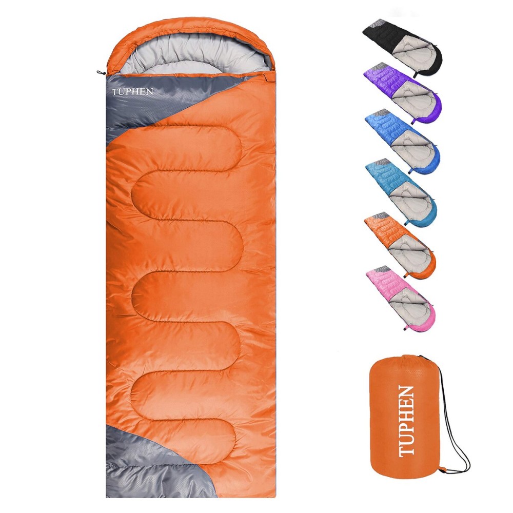 tuphen- Sleeping Bags for Adults Kids Boys Girls Backpacking Hiking Camping Microfiber Liner, Cold Warm Weather 4 Seasons Winter, Fall, Spring, Summer, Indoor Outdoor Use, Lightweight & Waterproof