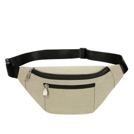 Fanny Pack for Men & Women, Fashion Waterproof Waist Packs with Adjustable Belt, Casual Bag Bum Bags for Travel Sports Running. (Beige)