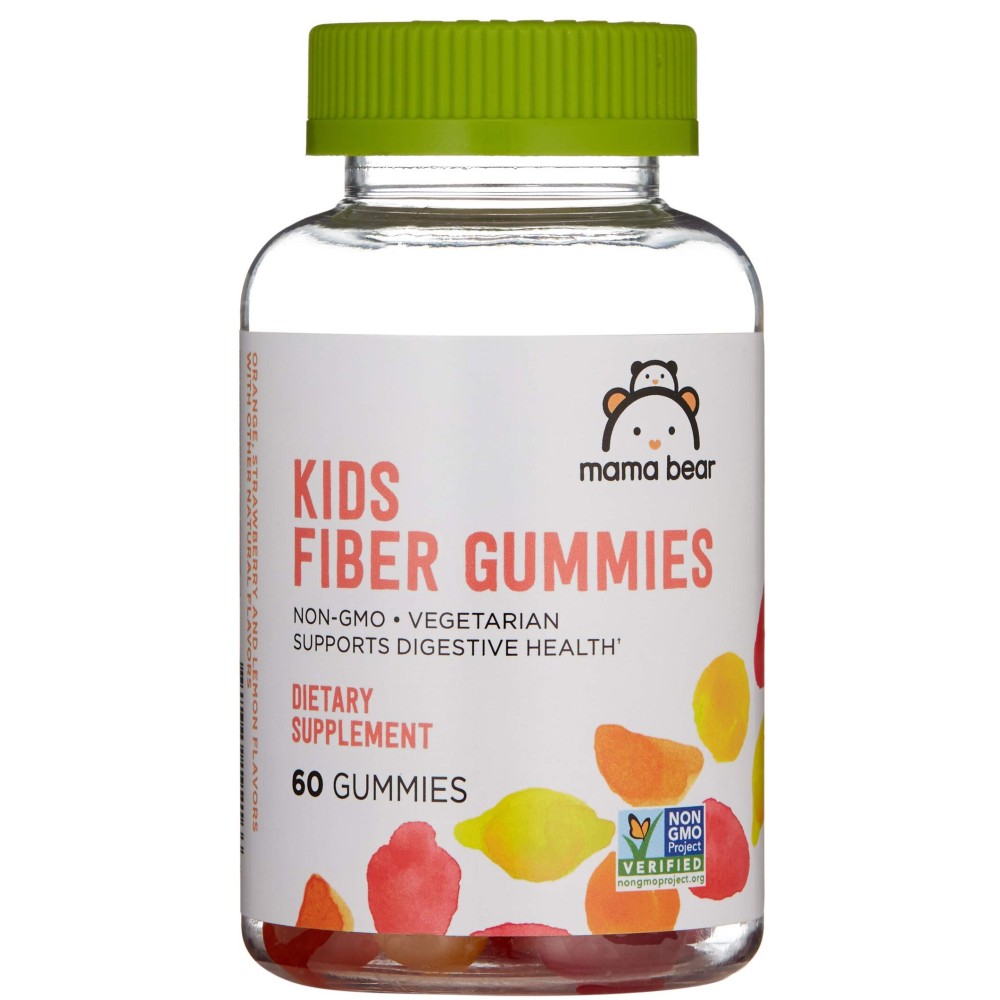 Amazon Brand - Mama Bear - Kids Fiber Gummies - Supports Digestive Health, Orange, 60 Count