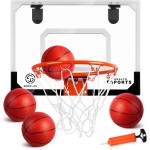 SUPER JOY Pro Indoor Mini Basketball Hoop Over The Door - Wall Mounted with Complete Accessories - Basketball Toy for Kids & Adults