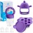 Baby Fruit Food Feeder Breastmilk Popsicle Molds for Teething Relief - 3 Pack Feeding Sets - 1 Freezer Tray with Lid & 1 Teether & 1 Silicone Pacifier + 3 Extra Sizes Infant Feed Mesh (Purple)