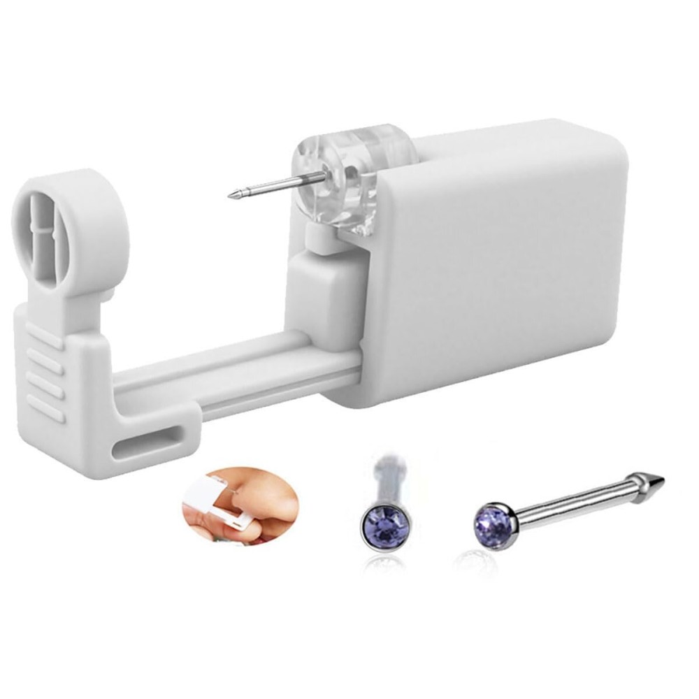 Nose Piercing Kit, Nose Pierce Kit Nose Piercing Gun Self Nose Piercing Gun Kit Nose Piercing Gun Kit Tool (Purple)