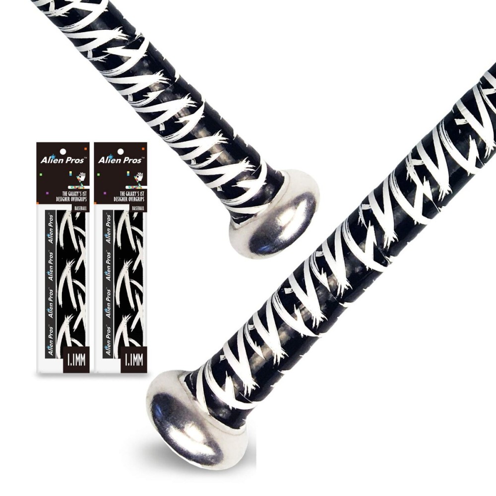 ALIEN PROS Bat Grip Tape for Baseball (2 Grips) - 1.1 mm Precut and Pro Feel Bat Tape - Replacement for Old Baseball bat Grip - Wrap Your Bat for an Epic Home Run (2 Grips, Hyperplane)