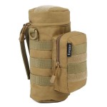 Molle Water Bottle Holder, Tactical Water Bottle Pouches for Backpack with D-Ring Hook (Khaki)