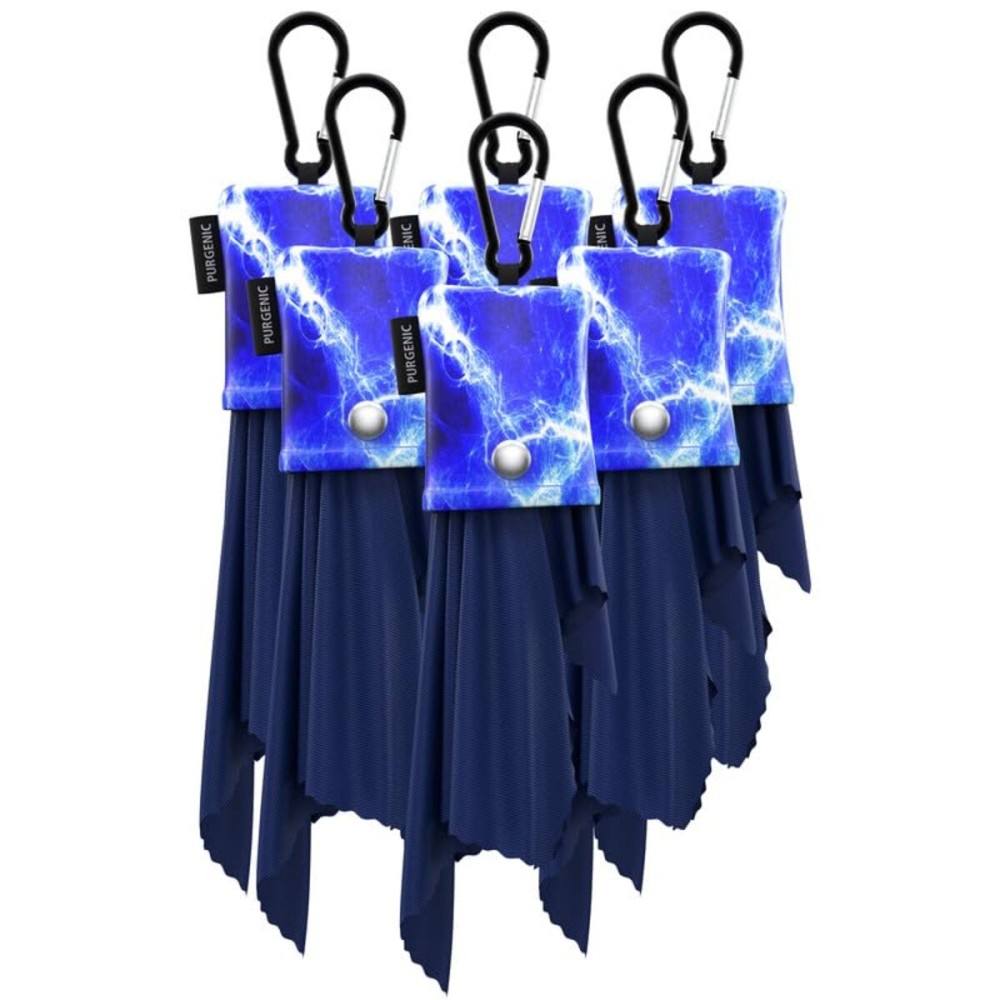 Purgenic Microfiber Cloth & Glasses Wipes (6 Pack) Lens & Glasses Cleaning Cloth - Eyeglass Cleaner - Camera Lenses & Gadget Delicate Screens - Blue