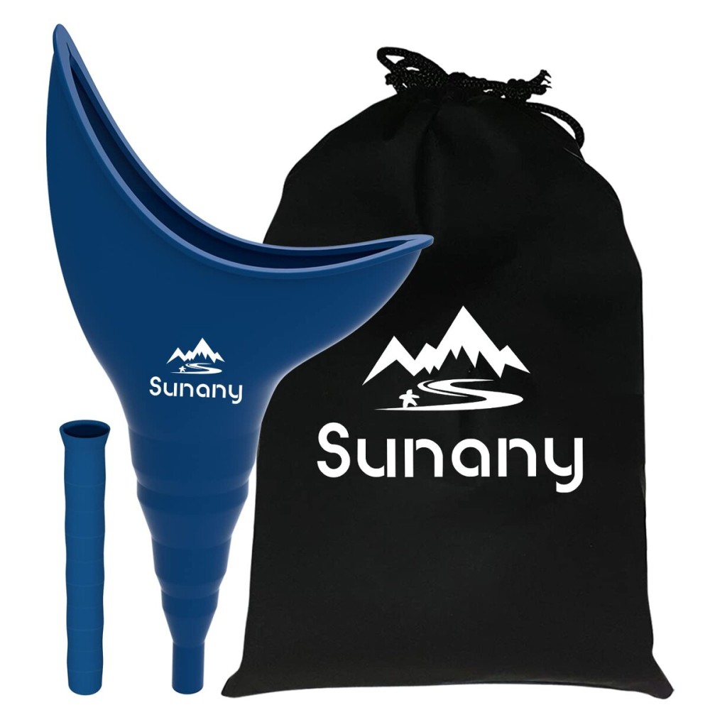 Female Urinal, Reusable Silicone Foolproof Women Pee Funnel Allows Women to Pee Standing Up,Women\'s Urinal is The Perfect Companion for Indoor Use(Blue)