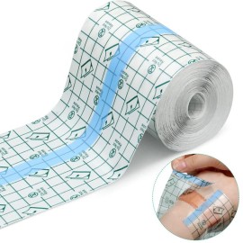 Transparent Dressing Adhesive Bandage Waterproof Clear Adhesive Bandages Stretch Tape for Tattoos Swimming (3.94 Inch x 10.94 Yard)