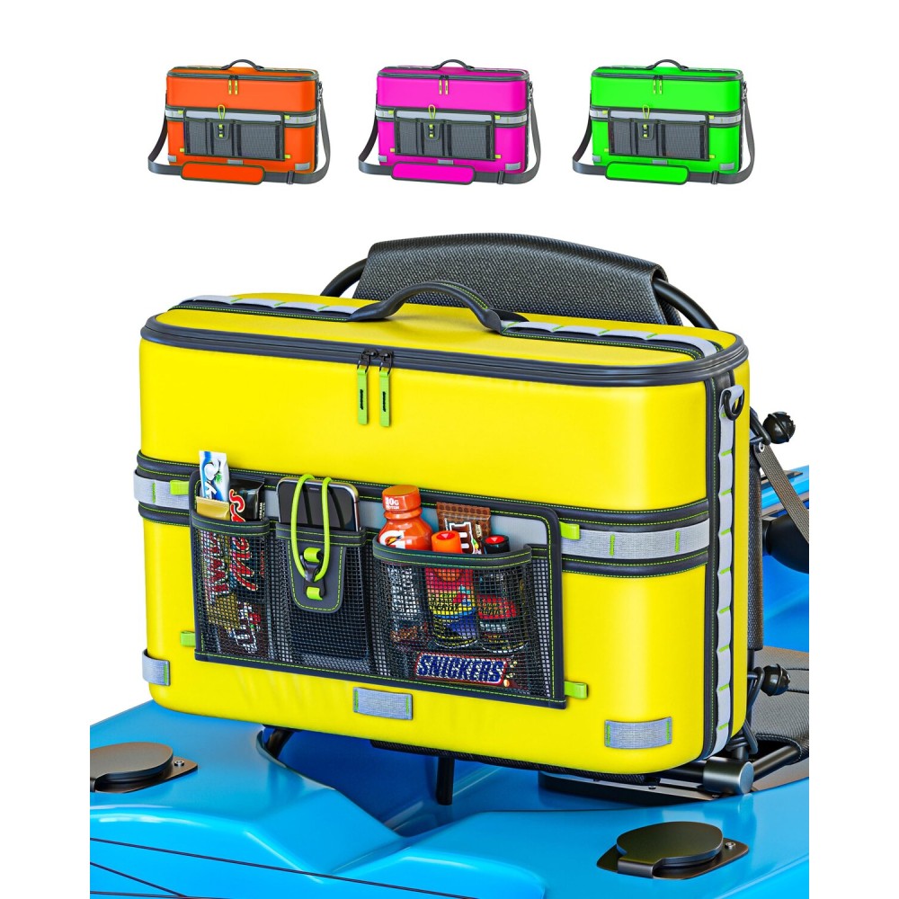 Skywin Kayak Cooler Behind Seat, Waterproof Cooler for Kayaking, Compatible with Lawn-Chair Style Seats, Store Drinks and Keeps Them Cool All Day (Yellow)