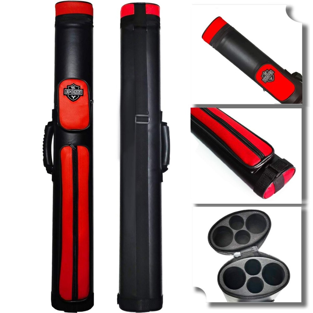 BY SPORTS 2x2 Hard cue case Oval Pool Cue Billiard Stick Carrying Case