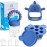 Baby Fruit Feeder & Breastmilk Popsicle Mold Set - 3 Pack Silicone Teething Relief Kit with Food Feeder Pacifier, Freezer Tray with Lid & Baby Teether (Steel Blue)