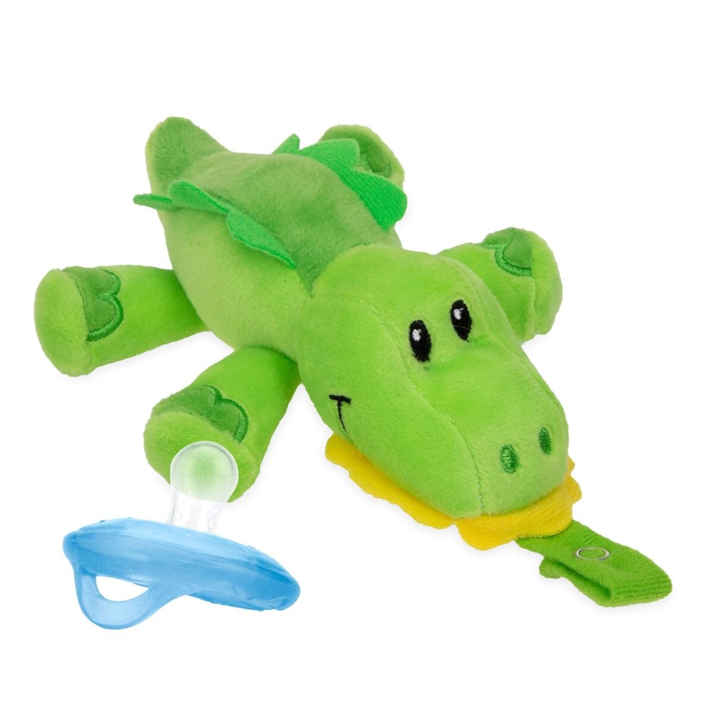 Nuby Calming Natural Flex Snuggleez Pacifier with Plush Combo Set for Cuddling with Comfort, Alligator