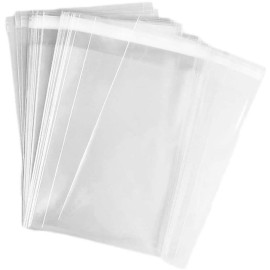 Nobranded 100 pcs Clear 4 x 9 Self Seal Cello Cellophane Bags Resealable Poly Bags 2.8 mils for Cookie, Candy, Gift Bakery, Prints, Photos, Cards & Envelopes, Party Decorative