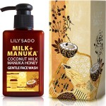 LILY SADO MILK+MANUKA Coconut Milk & Manuka Honey Gentle Gel Face Cleanser - Natural Cruelty-Free Facial Wash Cleanses, Balances, Soothes & Hydrates - Reduces Pores & Blackheads - 5oz