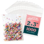 Pack It Chic - 2 X 3 Self Sealing Cellophane Bags (1000 Pack) - Cookie Bags With Resealable Adhesive for Baked Goods Packaging, Candy, Small Treats, Bakery, Party Favors