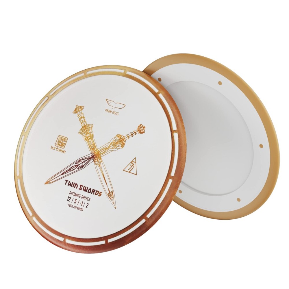 yikundiscs Yikun Twin Swords Understable Distance Driver| Pro Worlds 2025 Limited Edition | Beginner-Friendly Max-Distance Disc | Wind-Resistant & Easy-Glide Control | PDGA Approved 170-175gGolden