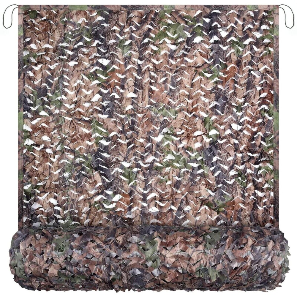 Yeacool Camo Netting Mesh Camouflage Camping Netting Light Weight Hunting Blind Net for Duck Blind Party Decorations Backdrop Sunshade Car Cover Shooting (Camo Bionic Leaves, 10ftx13ft, 3m*4m)