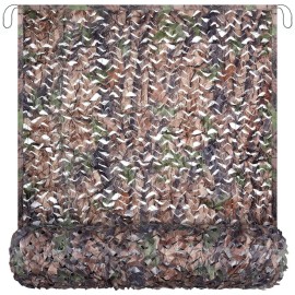 Yeacool Camo Netting Mesh Camouflage Camping Netting Light Weight Hunting Blind Net for Duck Blind Party Decorations Backdrop Sunshade Car Cover Shooting (Camo Bionic Leaves, 10ftx13ft, 3m*4m)