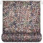 Yeacool Camo Netting Mesh Camouflage Netting Military Surplus Hunting Blind Net for Camping Military Theme Party Decor Backdrop Sunshade Car Cover Shooting (Camo Bionic Leaves, 6.5ftx10ft, 2m*3m)
