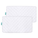 Waterproof Bamboo Bassinet Mattress Cover Compatible with Chicco LullaGo Portable Bassinet, Ultra Soft Surface, 2 Pack, Breathable and Easy Care