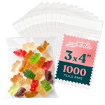 Pack It Chic - 3 X 4 Clear Self Sealing Cellophane Bags (1000 Pack) - Cookie Bags With Resealable Adhesive for Baked Goods Packaging, Candy, Small Treats, Bakery, Party Favors