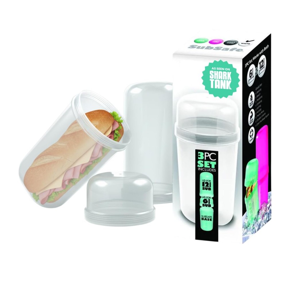 SubSafe Sub Sandwich Container - This Reusable Sandwich Container Keeps Your Sub Safe, Not Soggy - Ideal Boating Accessories and Cooler Accessories - As Seen On Shark Tank, Makes a Great Gift