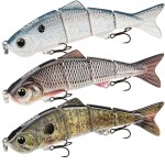 TRUSCEND Easy Catch Swimmax, Magic Noisy Turbulent Wiggling and Vibrating Actions for More Bites, Segmented Swimbait Jointed by Metal Hinge, Lifelike Fishing Lures for Relax Family Fishing