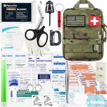 FalconTac 200 Pieces First Aid Kit IFAK Survival Kit Molle System Compatible Pouch, Emergency Kit Gift for Men, Dad, Husband, for Outdoor, Camping, Hunting, Hiking, Home, Earthquake, Disasters