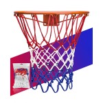 XXXYYY Basketball Net Replacement Heavy Duty, 2023 Professional On-Court Quality [6.88Ounce], Fits Outdoor Indoor Standard Rim, All Weather Anti Whip -12 Loops (Red White Blue)