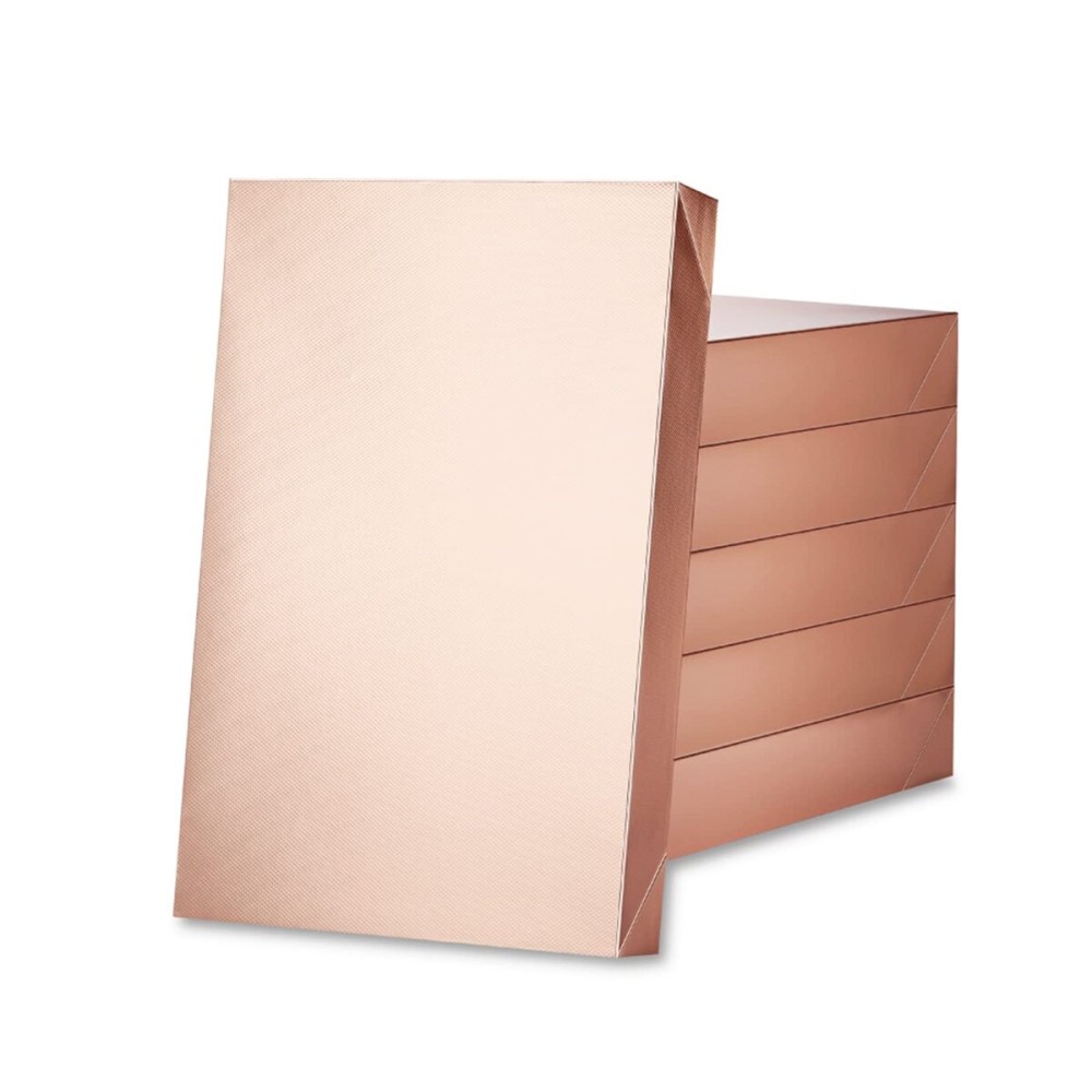 ROSEGLD 6 Extra Large Gift Boxes with Lids - 17x11x2.5 Inches, Rose Gold Gift Wrap Boxes with Grain Texture for Clothes & Apparel