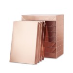 ROSEGLD 12 Large Gift Boxes with Lids 14.5x9.5x2 Inches, Rose Gold Gift Wrap Boxes (Glossy Rose Gold with Grain Texture) for Clothes, Apparel