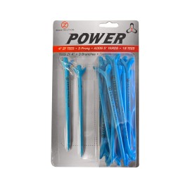 Zero Friction Power 3 Prong Golf Tees, Pack of 18, 4 Inch Blue