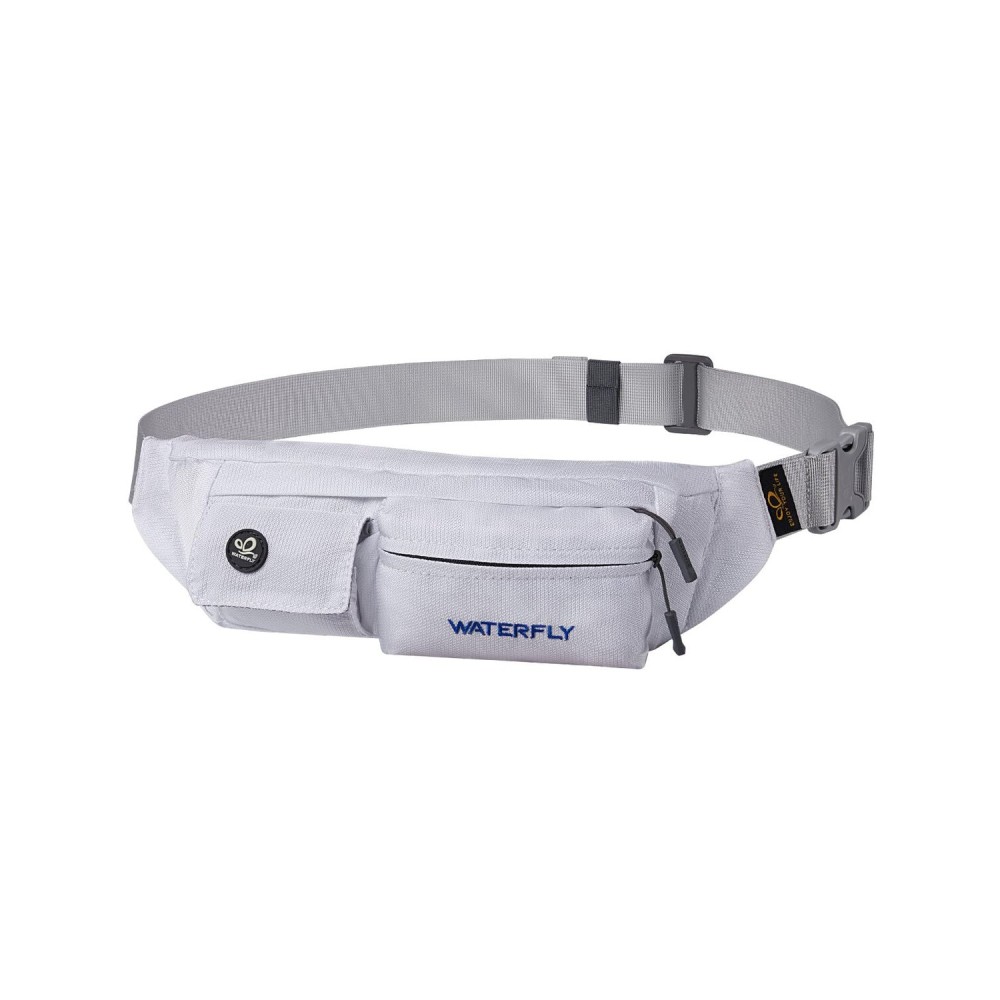WATERFLY Fanny Pack Slim Soft Polyester Water Resistant Waist Bag Pack for Man Women Carrying iPhone 8 Samsung S6 (White)