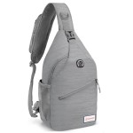 ZOMAKE Sling Bag,Small Crossbody Sling Backpack,Water Resistant Shoulder Daypack for Travel,Anti Thief Chest Bag for Hiking(Grey(Stripe))